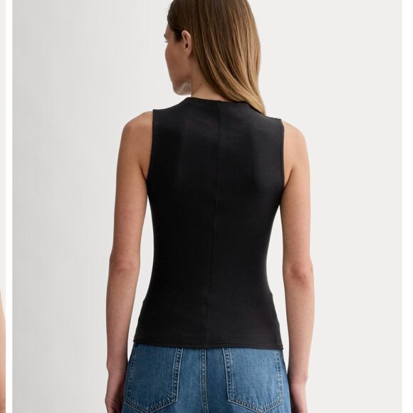 NWT Everlane Women's Luxe Rib Funnel-Neck Tank in Black, Size Small, Cotton - Picture 5 of 5